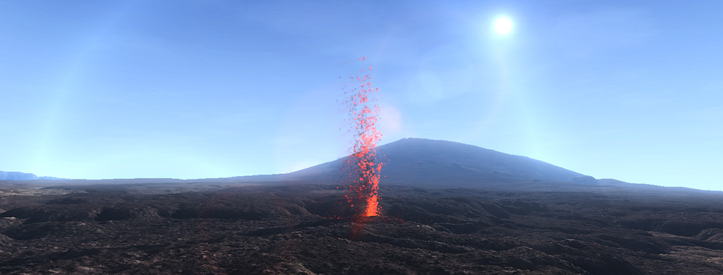 Eruption seen by day